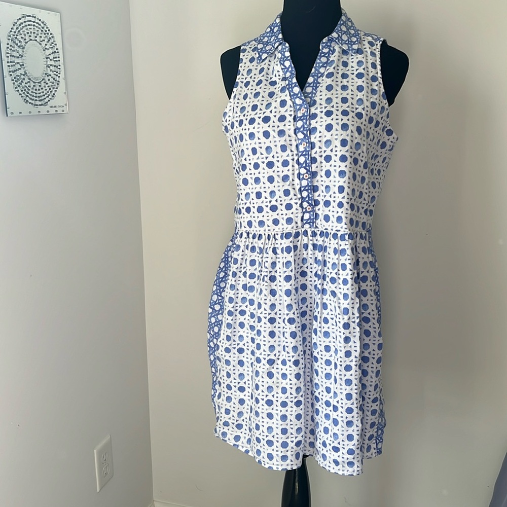 Vineyard Vines Painted Rattan Sleeveless Shirt Dress | Size 6 | Sundress